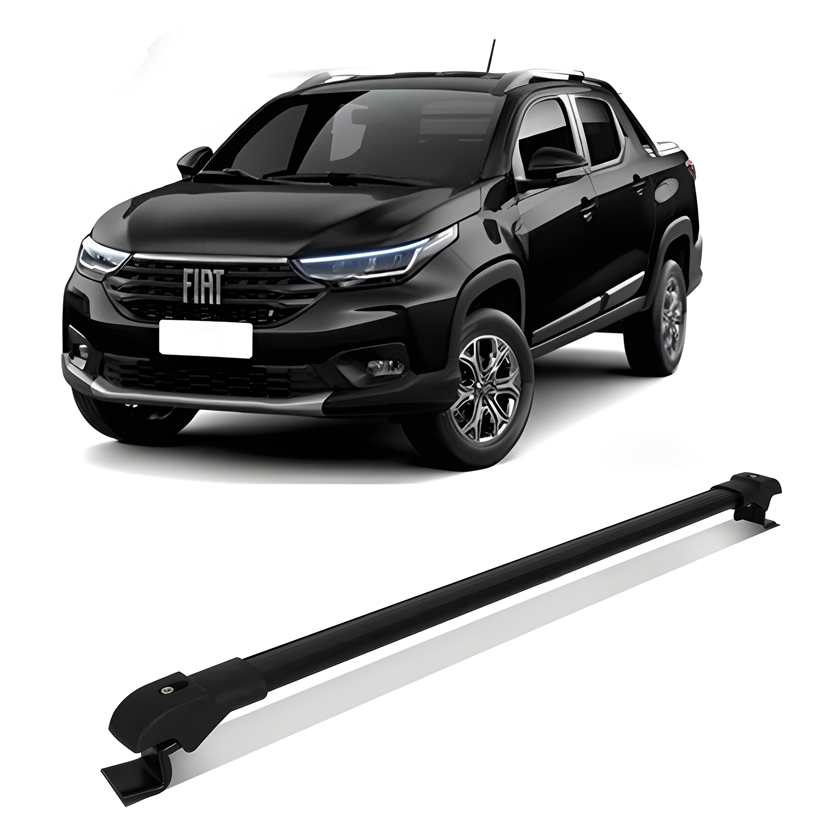 Barras de techo Rurales Fiat Strada Doble Cabina 2020+ Negro
