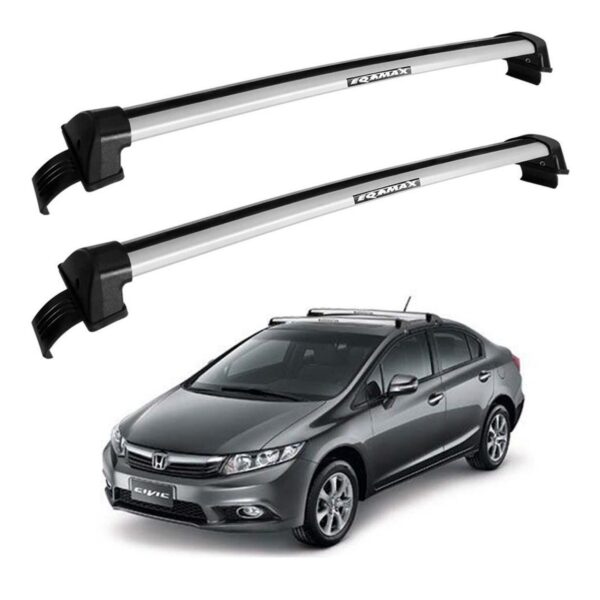 Barras De techo Eqmax New Wave Aluminio Gris Honda Civic 2012-2016