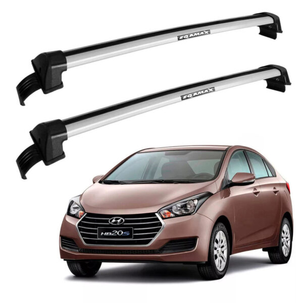 Barras De Techo Eqmax New Wave Aluminio Gris Hyundai HB20 Sedán 2015-2019