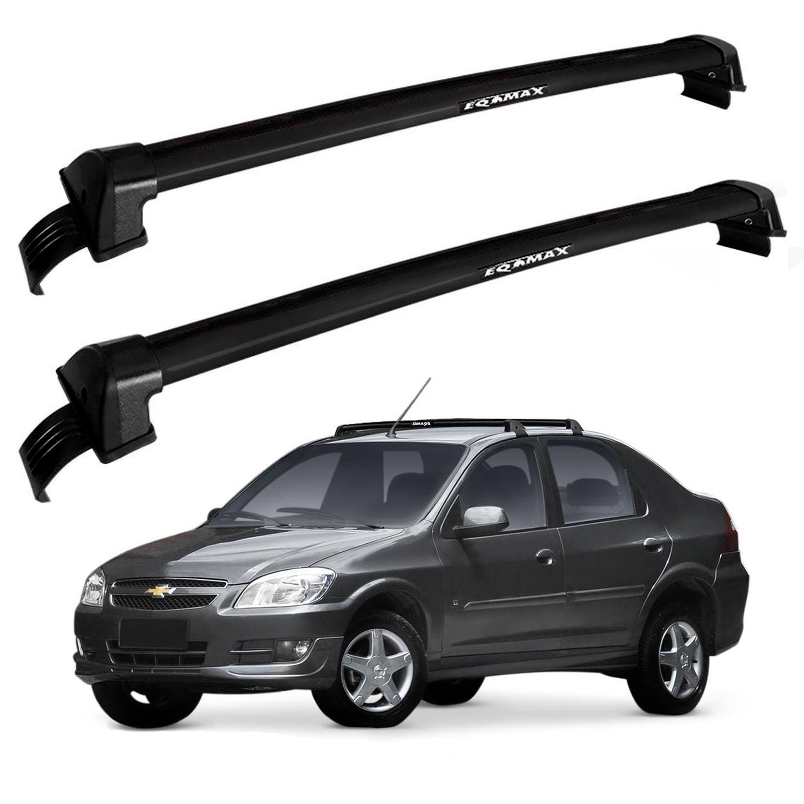 Barras De Techo Eqmax New Wave Aluminio Negro Chevrolet Prisma 4 puertas 2007-2012