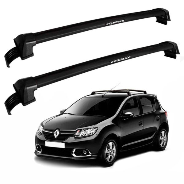 Barras De Techo Eqmax New Wave Aluminio Negro Renault Sandero 2015-2019