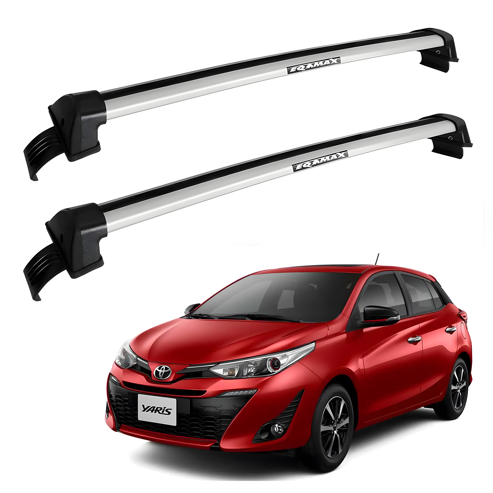 Barras De Techo Eqmax New Wave Aluminio Gris Toyota Yaris Hatch 2018+