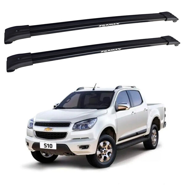 Barras De Techo Rurales Eqmax Travessa Aluminio Negro Chevrolet S10 Doble Cabina 2015+