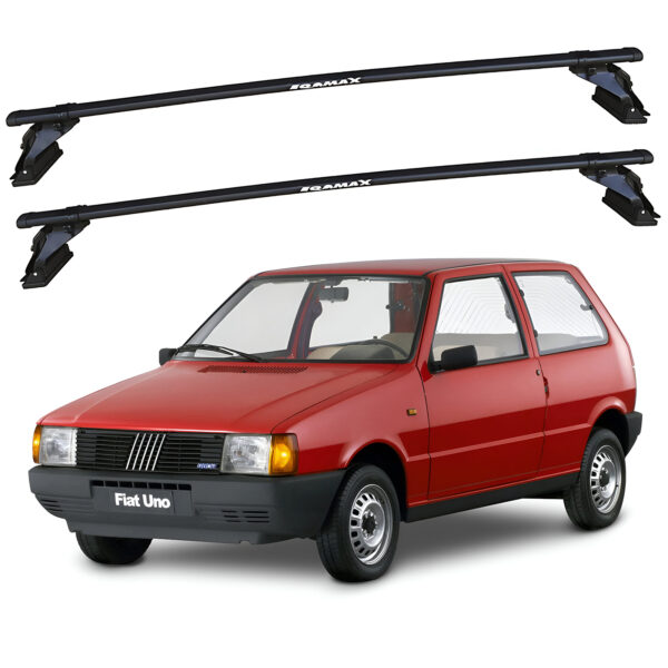 Barras De Techo Eqmax Acero Negro Fiat Uno 2 Puertas 1988-2013