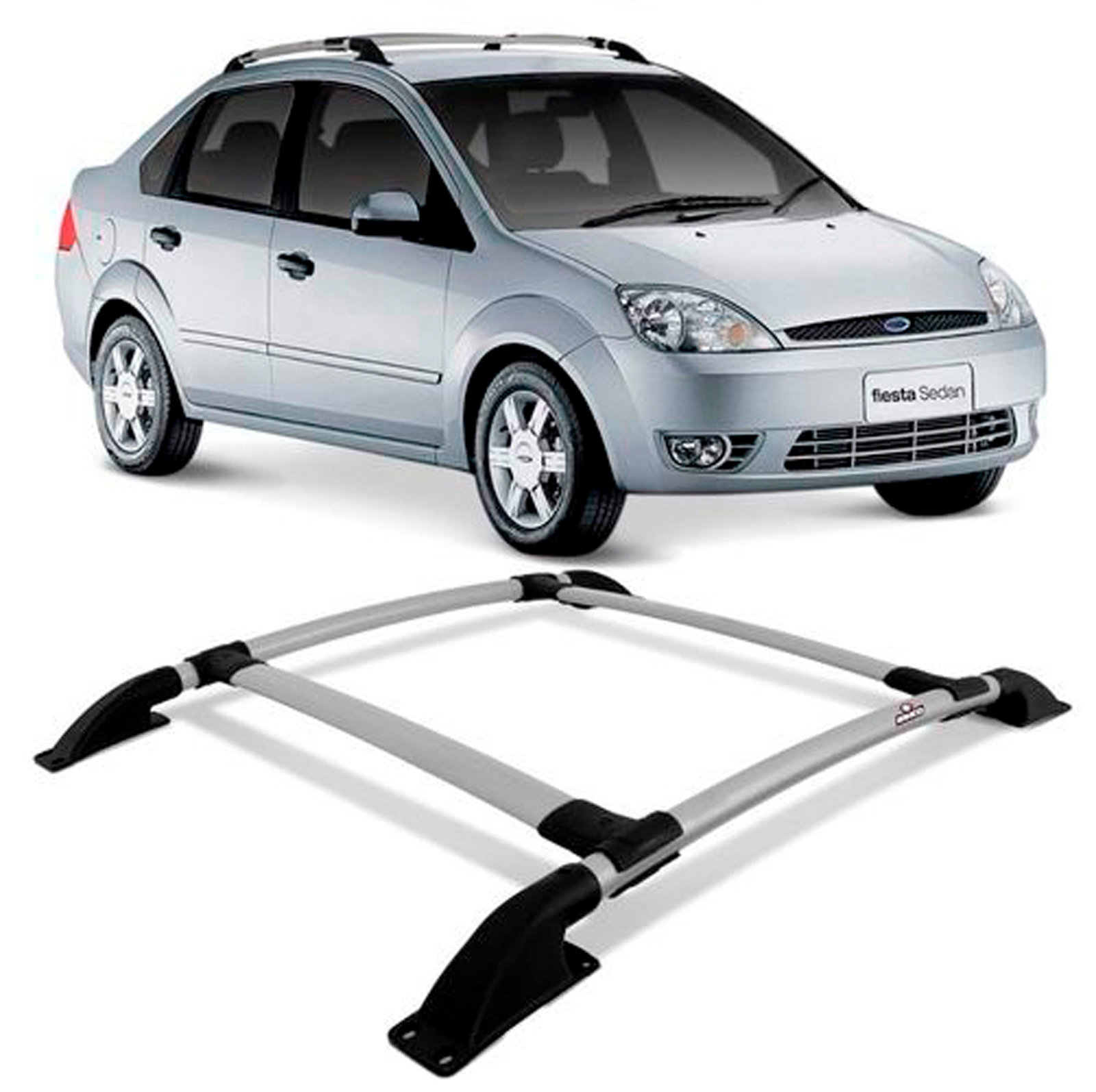 Barras de techo Keko Action acero Ford Fiesta 2003+ Gris