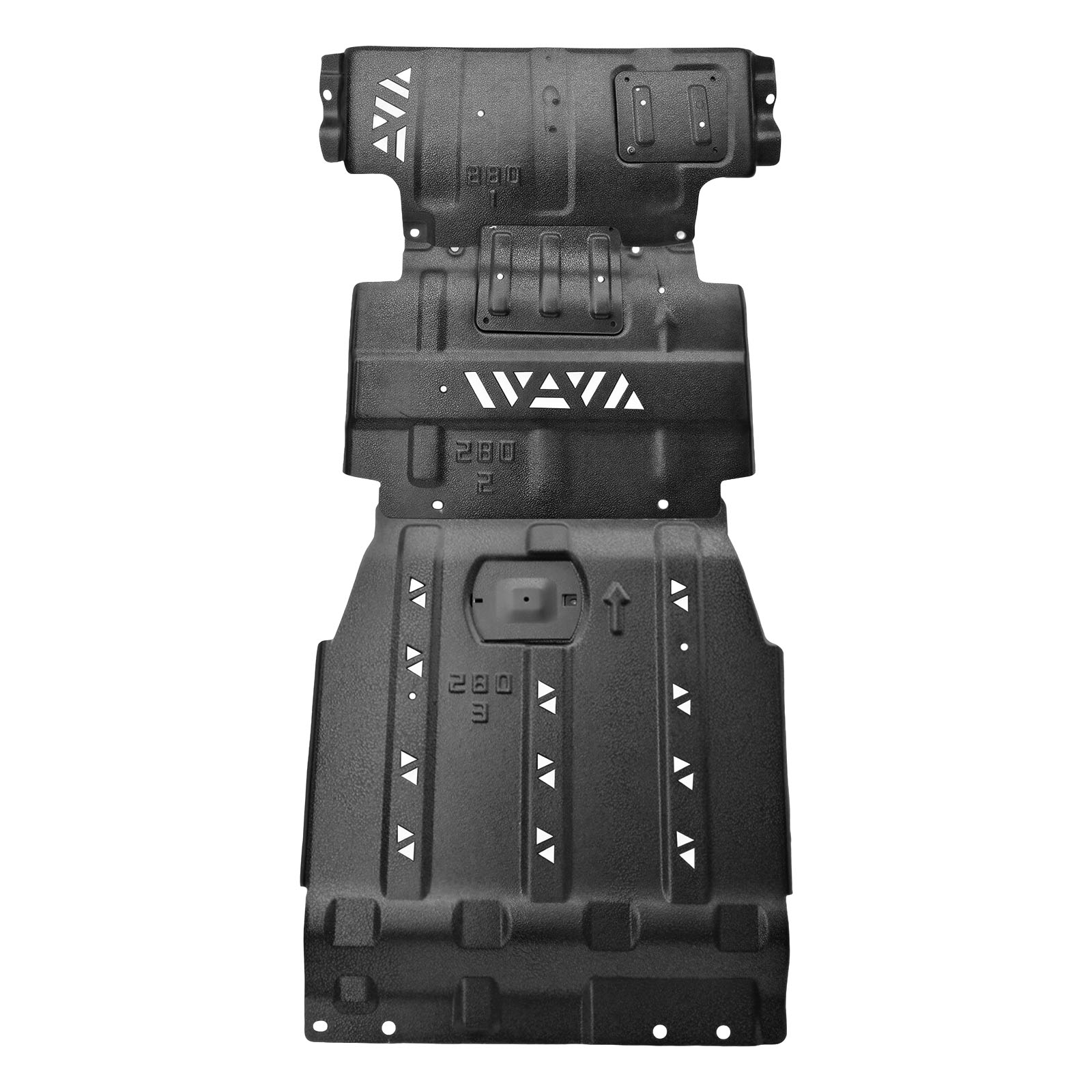 Cubre Carter 3 Piezas Spaco Acero Ford F150 2018+ Negro