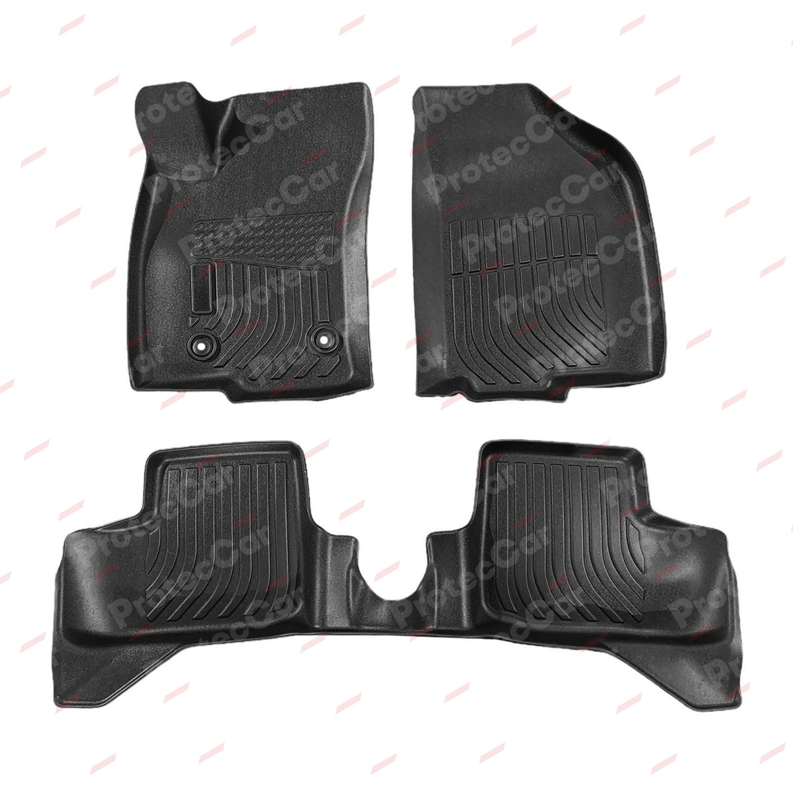 Juego De Alfombras 3D Spaco TPE Negro Fiat Strada 2021+ DC