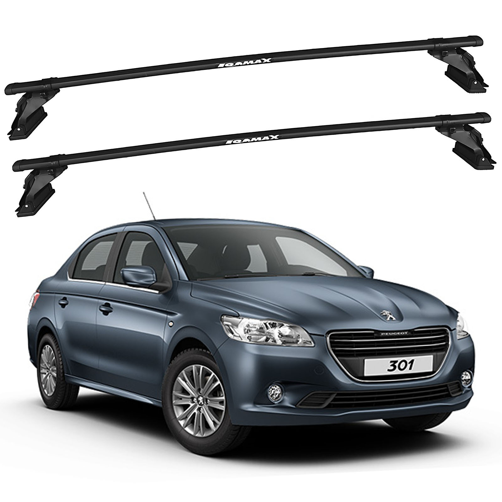 Barras De Techo Eqmax Acero Peugeot 301 2013+ Negro
